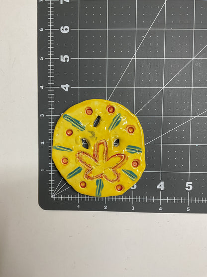 Ceramic Arts Handmade Clay Crafts Glazed Sand Dollar 3.5-inch by 3.5-inch made by WATCH 4838