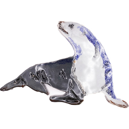 Ceramic Arts Handmade Clay Crafts Glazed Sea Lion 9.5-inch by 6-inch made by Marshall Earls