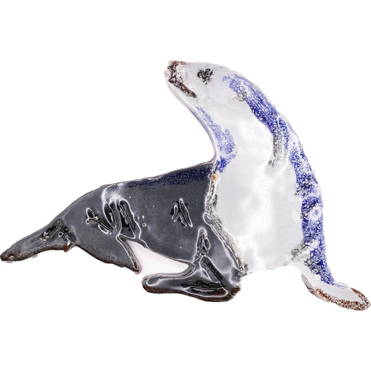 Ceramic Arts Handmade Clay Crafts Glazed Sea Lion 9.5-inch by 6-inch made by Marshall Earls