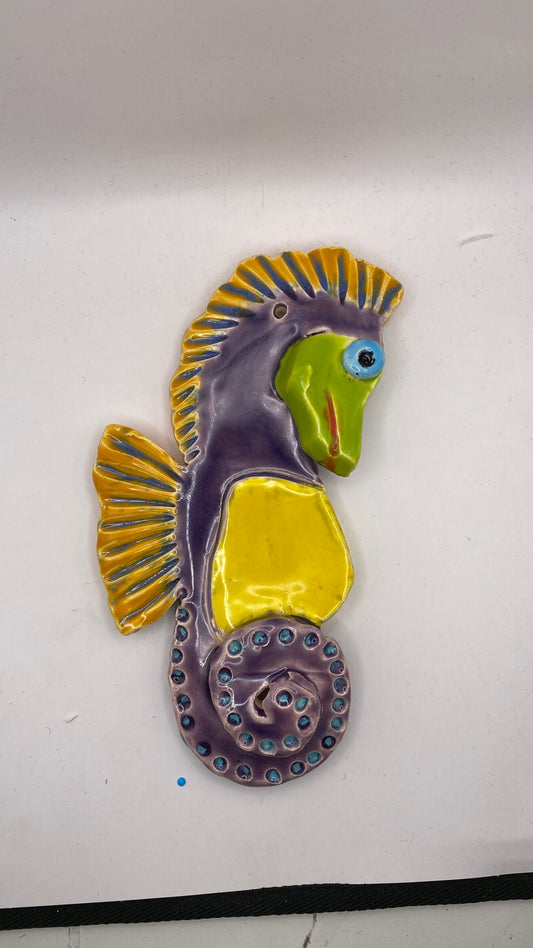 Ceramic Arts Handmade Clay Crafts Glazed Seahorse made by Lisa Uptain & Anonymous 3997