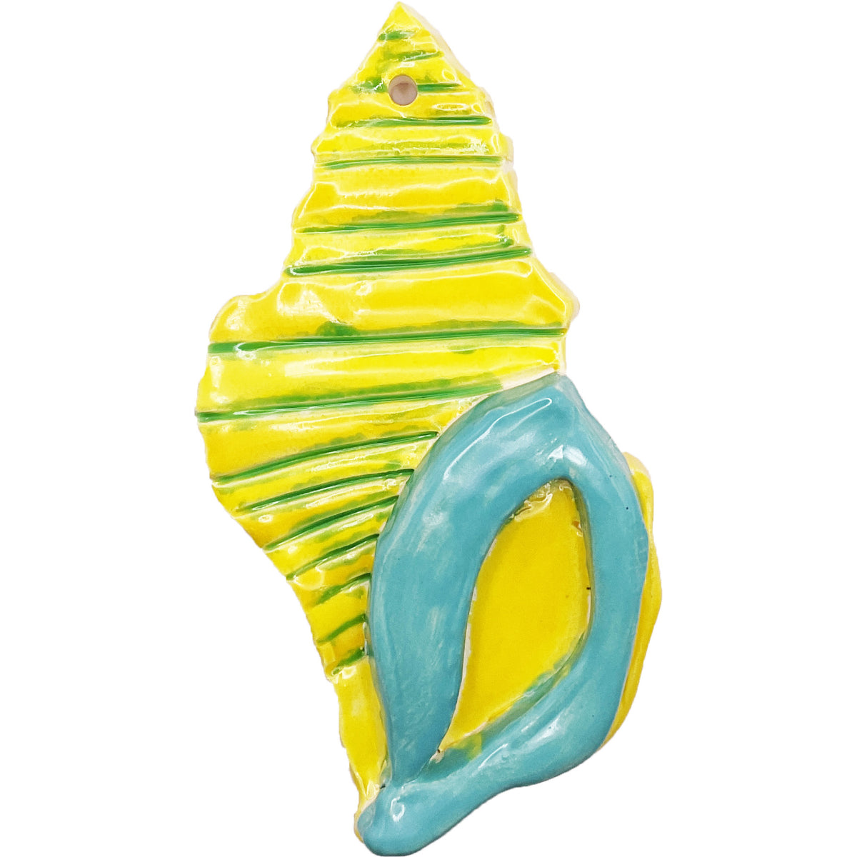 Ceramic Arts Handmade Clay Crafts Glazed Shell 3-inch by 5.5-inch made by Anonymous and WATCH 4796