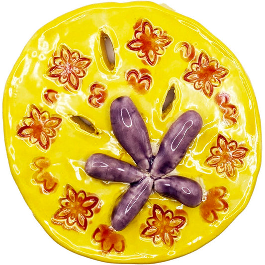Ceramic Arts Handmade Clay Crafts Glazed Shell 3.5-inch by 3.5-inch made by Angelina Vida White 4082