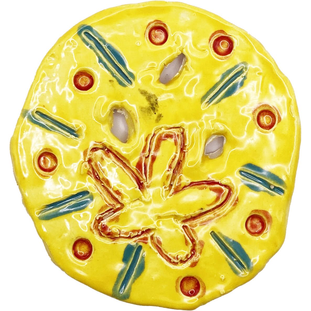 Ceramic Arts Handmade Clay Crafts Glazed Shell 3.5-inch by 3.5-inch made by Loreen Bartschi 4078