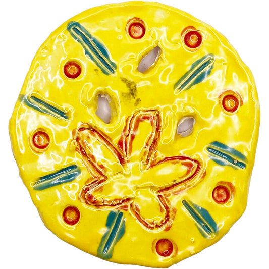 Ceramic Arts Handmade Clay Crafts Glazed Shell 3.5-inch by 3.5-inch made by Loreen Bartschi 4078