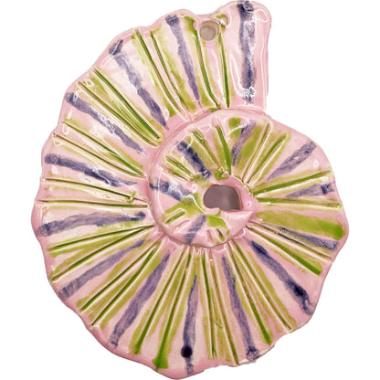 Ceramic Arts Handmade Clay Crafts Glazed Shell 4.5-inch by 5-inch made by Lisa Uptain and Loreen Bartschi 4696