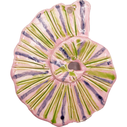 WATCH Resources Art Guild - Ceramic Arts Handmade Clay Crafts Glazed Shell 4.5-inch by 5-inch made by Lisa Uptain and Loreen Bartschi 4696