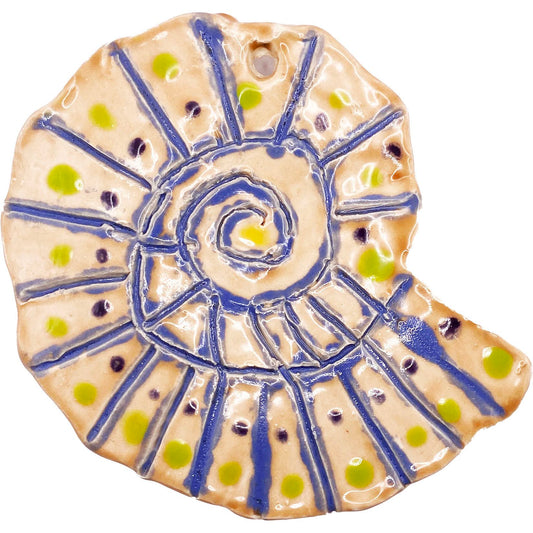 Ceramic Arts Handmade Clay Crafts Glazed Shell 5-inch by 5-inch made by Loreen Bartschi 4080