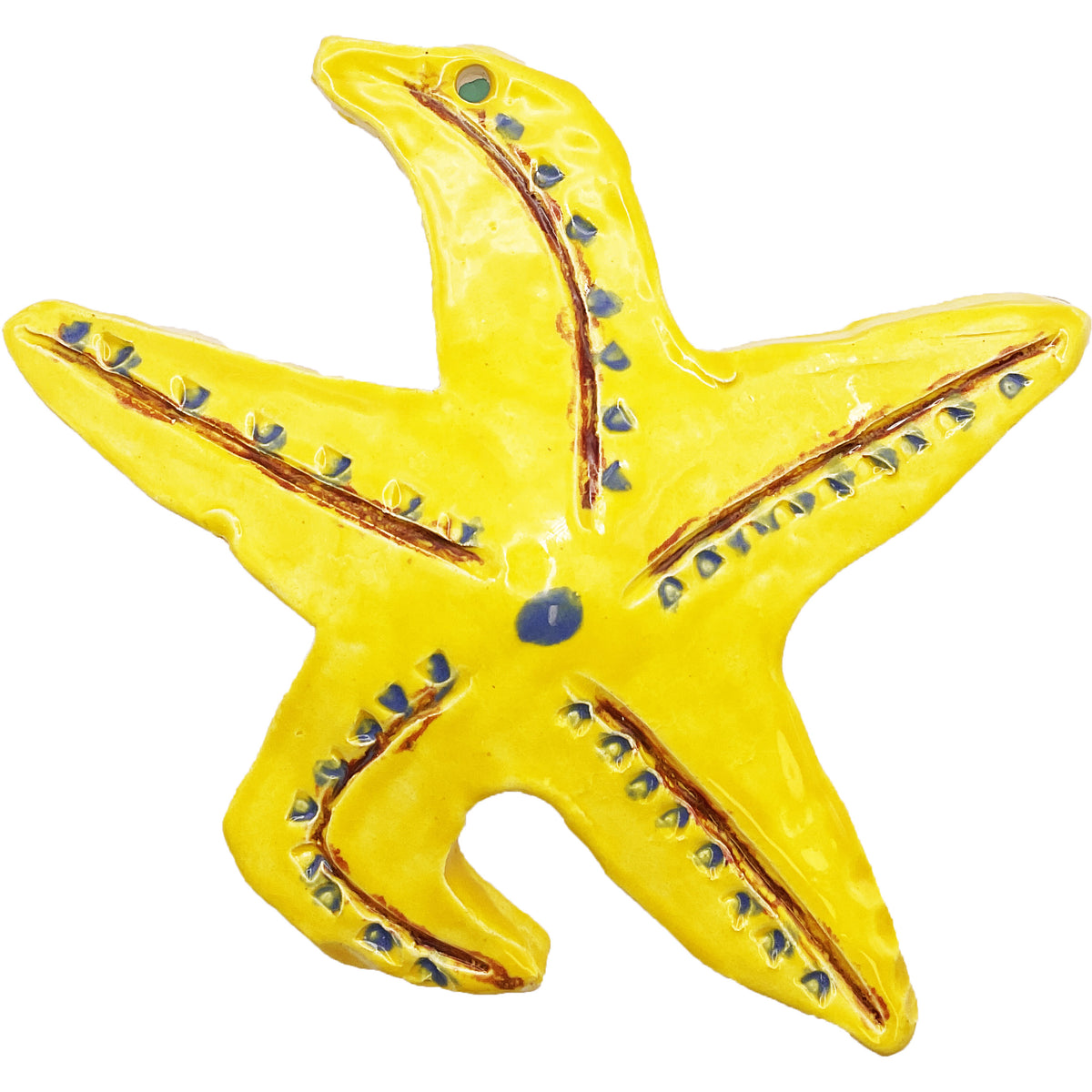 Ceramic Arts Handmade Clay Crafts Glazed Star Fish 6-inch by 7-inch made by Loreen Bartschi and WATCH 4807
