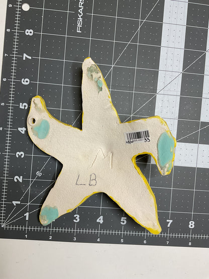 Ceramic Arts Handmade Clay Crafts Glazed Star Fish 6-inch by 7-inch made by Loreen Bartschi and WATCH 4807