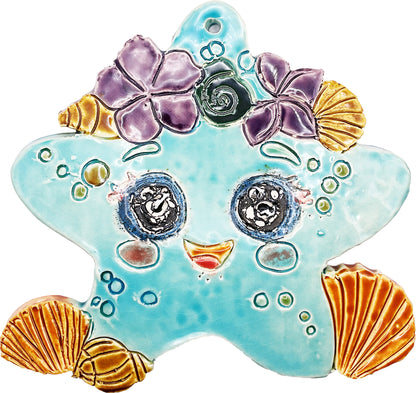 Ceramic Arts Handmade Clay Crafts Glazed Star Fish 8-inch by 7.5-inch made by Lisa Uptain 4798