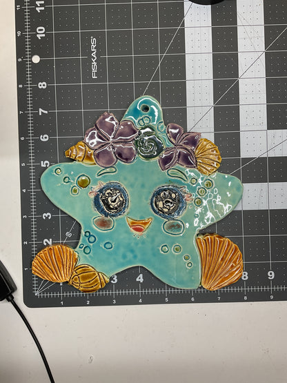 Ceramic Arts Handmade Clay Crafts Glazed Star Fish 8-inch by 7.5-inch made by Lisa Uptain 4798