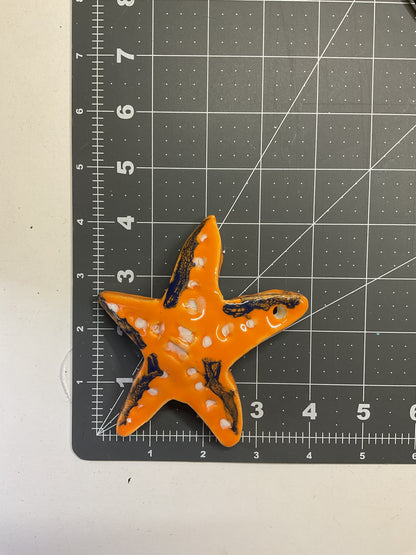 Ceramic Arts Handmade Clay Crafts Glazed Starfish 4-inch by 4-inch made by Lisa Uptain and Breanne Wright 4739