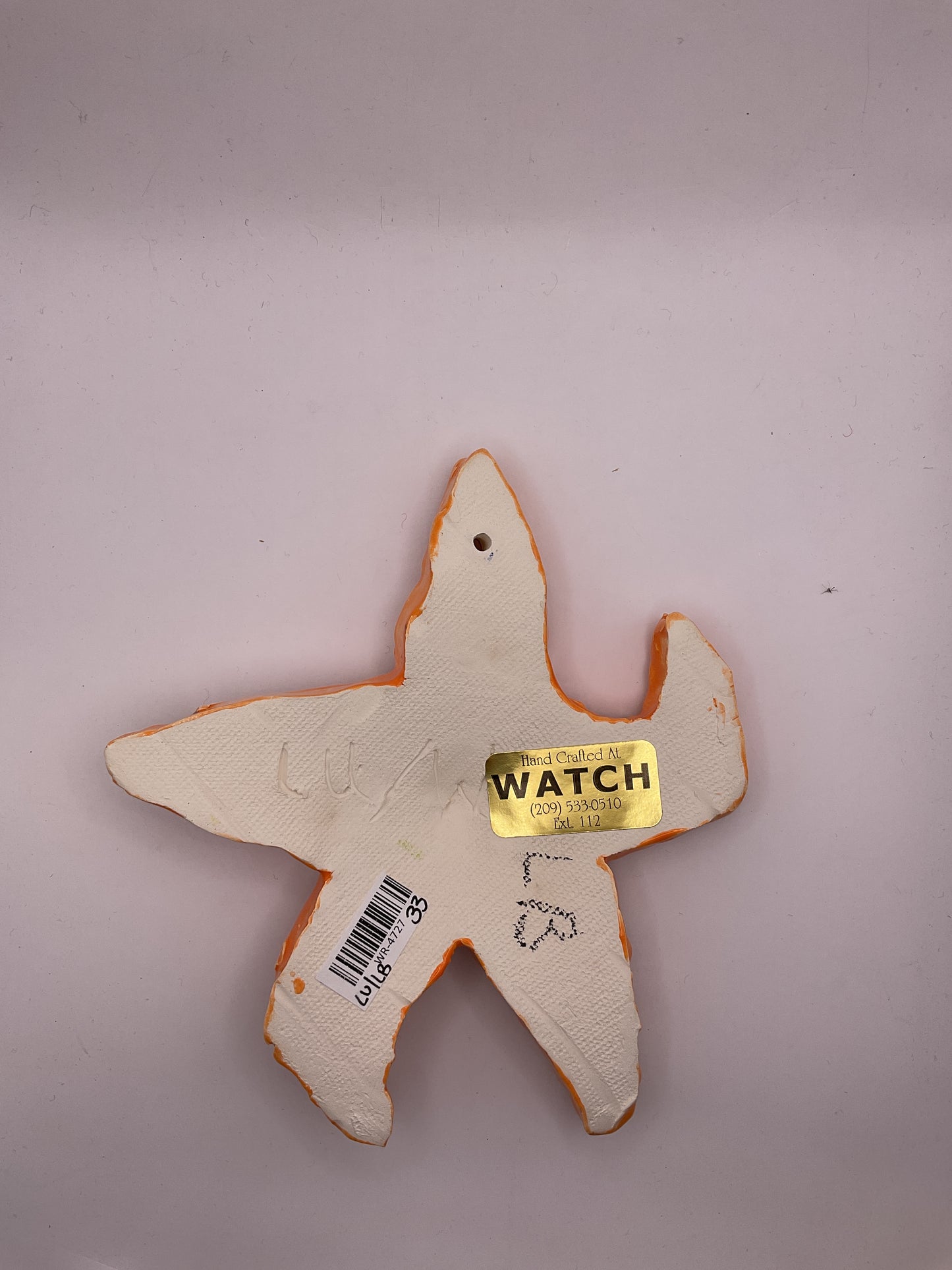 Ceramic Arts Handmade Clay Crafts Glazed Starfish 5-inch by 5-inch made by Lisa Uptain and Loreen Bartschi 4727