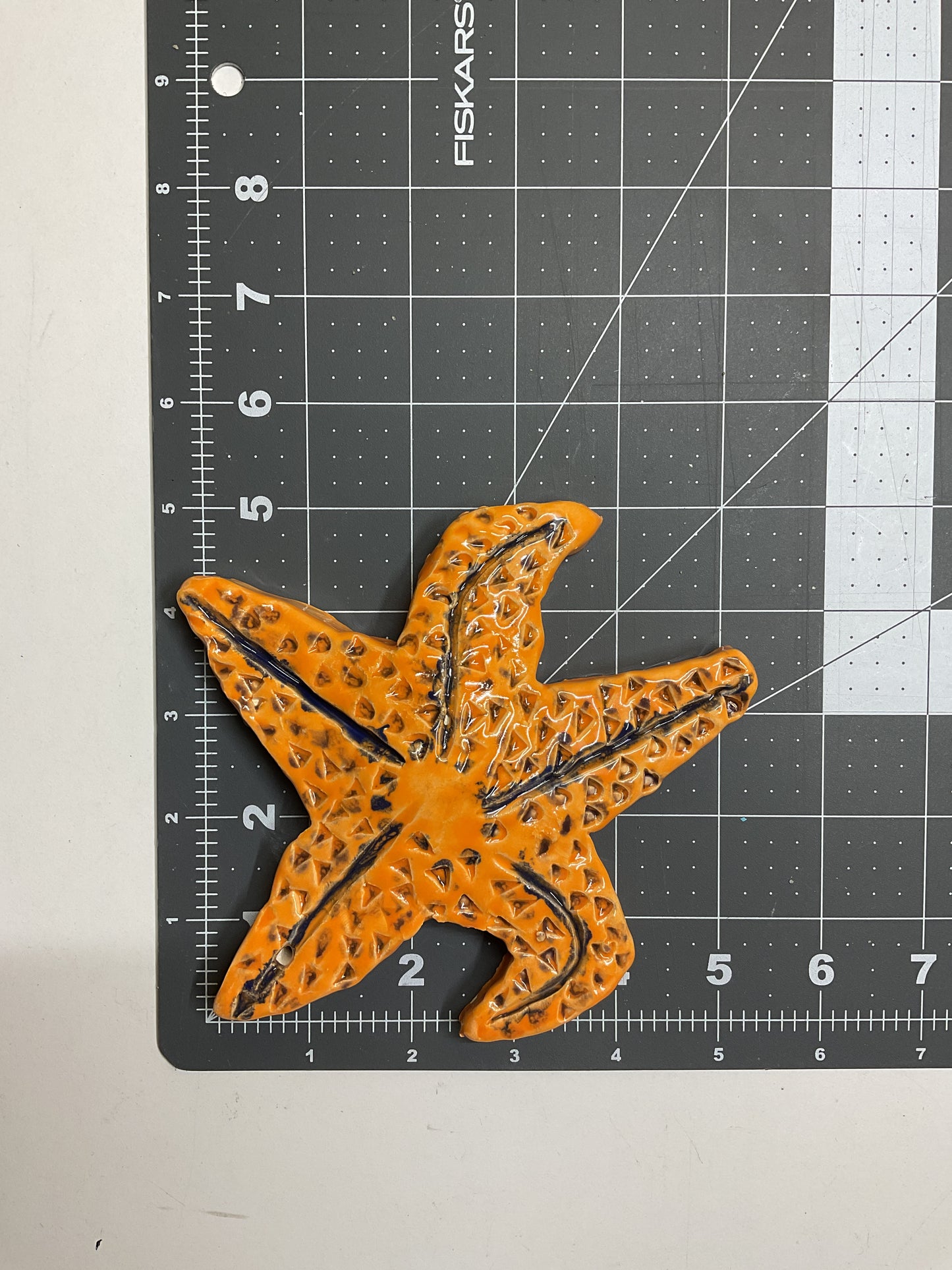 Ceramic Arts Handmade Clay Crafts Glazed Starfish 5-inch by 5-inch made by Lisa Uptain and Loreen Bartschi 4727