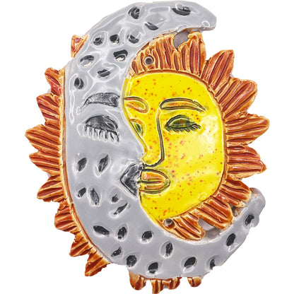 WATCH Resources Art Guild - Ceramic Arts Handmade Clay Crafts Glazed Sun and Moon 5-inch by 6-inch made by Lisa Uptain 4596