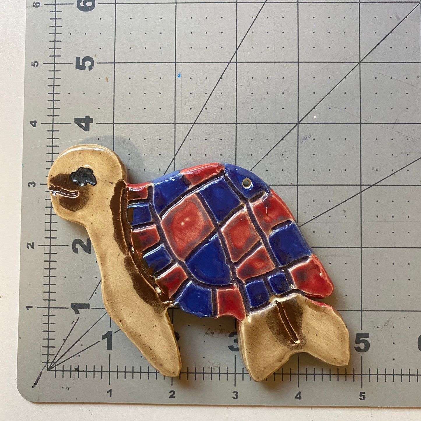 WATCH Resources Art Guild - Ceramic Arts Handmade Clay Crafts Glazed Turtle 5-inch by 4-inch made by Marshall Earls 4495