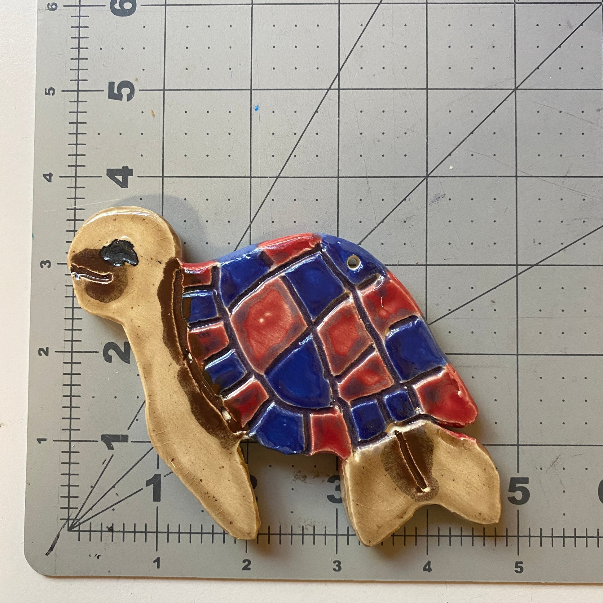 WATCH Resources Art Guild - Ceramic Arts Handmade Clay Crafts Glazed Turtle 5-inch by 4-inch made by Marshall Earls 4495