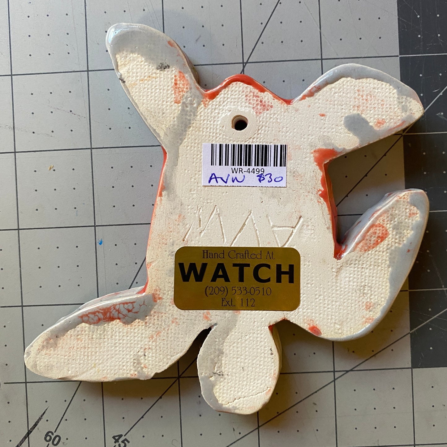 WATCH Resources Art Guild - Ceramic Arts Handmade Clay Crafts Glazed Turtle 5-inch by 5-inch made by Angelina Vida White 4499