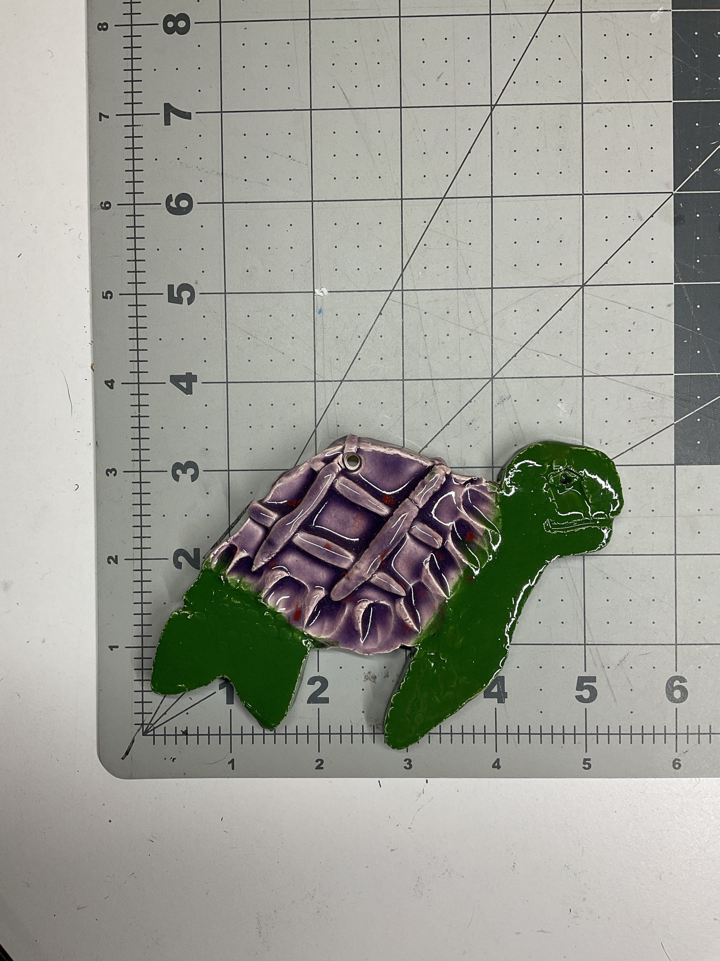 WATCH Resources Art Guild - Ceramic Arts Handmade Clay Crafts Glazed Turtle 5.5-inch by 3.5-inch made by Andy Crowe and Anonymous 4595
