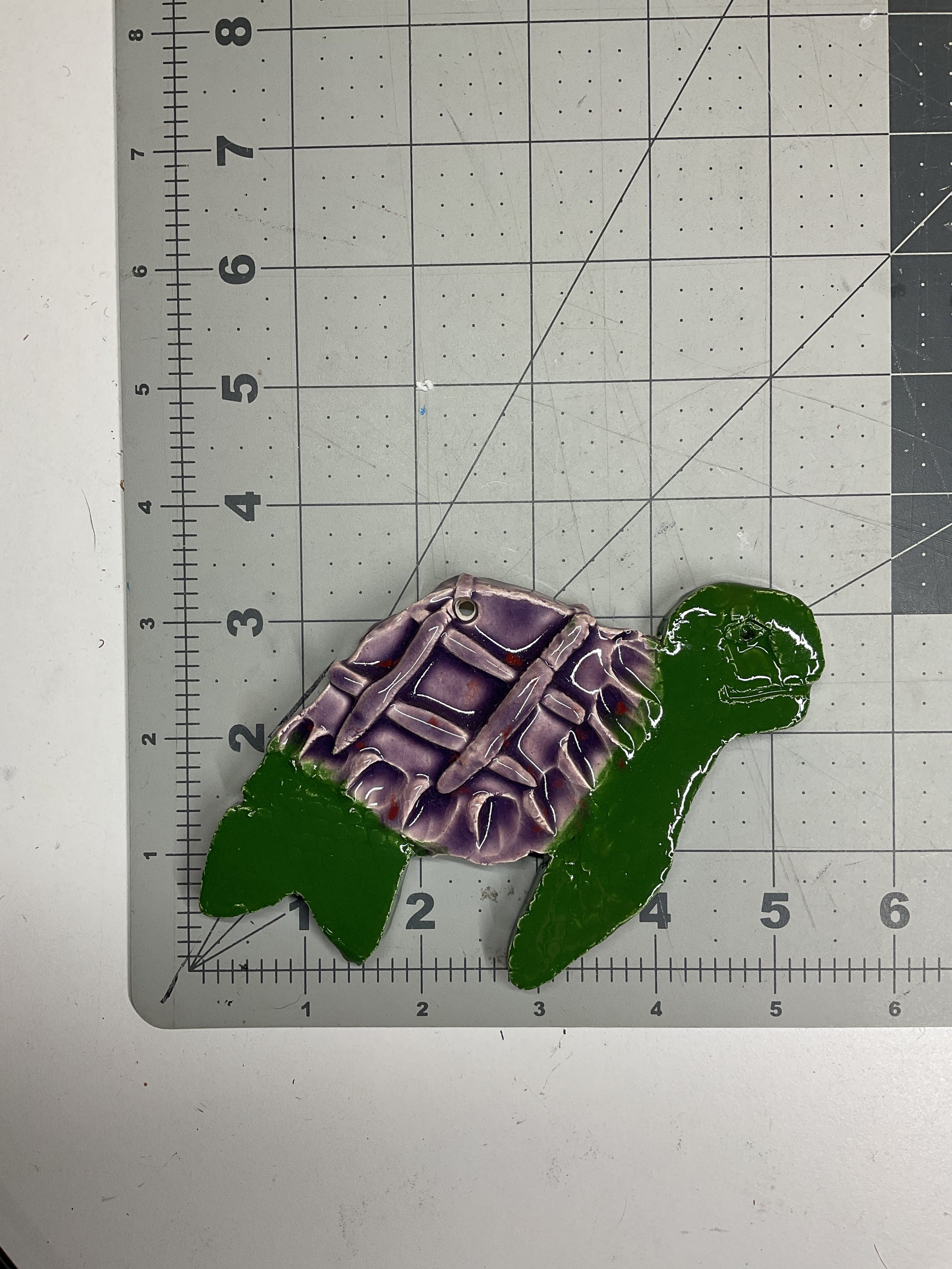 WATCH Resources Art Guild - Ceramic Arts Handmade Clay Crafts Glazed Turtle 5.5-inch by 3.5-inch made by Andy Crowe and Anonymous 4595