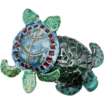 Ceramic Arts Handmade Clay Crafts Glazed Turtles 6-inch by 4.5-inch made by Lisa Uptain and Anonymous 4703