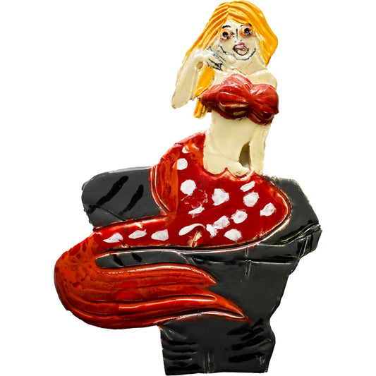Ceramic Arts Handmade Clay Crafts Mermaid Glazed 9.5-inch by 6.5-inch made by Lisa Uptain and Brian Bass