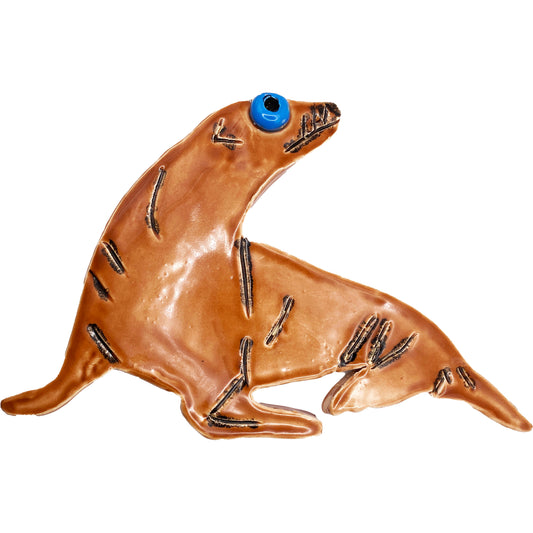 Ceramic Arts Handmade Clay Crafts Sealion Glazed 9-inch by 6-inch made by Eric Stacy