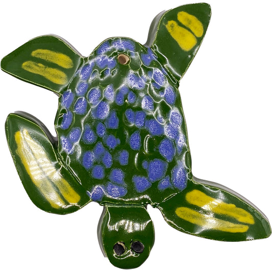 Ceramic Arts Handmade Clay Crafts Turtle Glazed 4.5-inch by 4.5-inch made by Angelina Vida White
