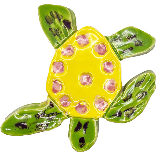 Ceramic Arts Handmade Clay Crafts Turtle Glazed 4.5-inch by 4.5-inch made by Morgan Fox and Jeffrey Kohler-Crowe