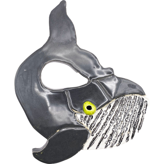 Ceramic Arts Handmade Clay Crafts Whale Glazed 8-inch by 7-inch made by Eric Stacy