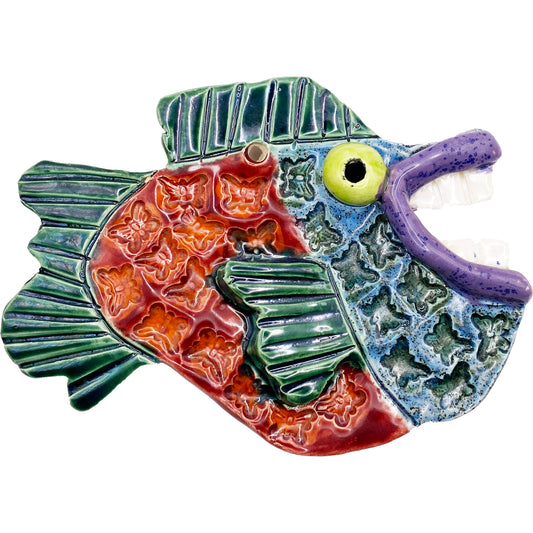 Ceramic Arts Handmade Clay Crafts Fresh Fish Glazed 6.5-inch by 5.5-inch made by Eric Stacy