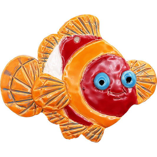 WATCH Resources Art Guild - Ceramic Arts Handmade Clay Crafts Glazed Fish 8.5-inch by 7-inch made by Lisa Uptain and SM 4771