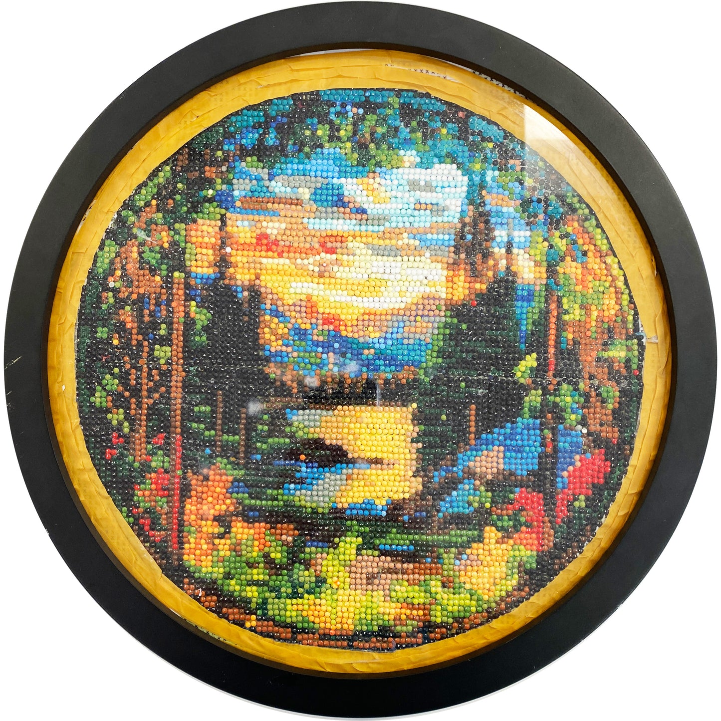 Diamond Dot Art - Framed Canvas - Handmade Crafts - 13-inch diameter by Mandy Ide