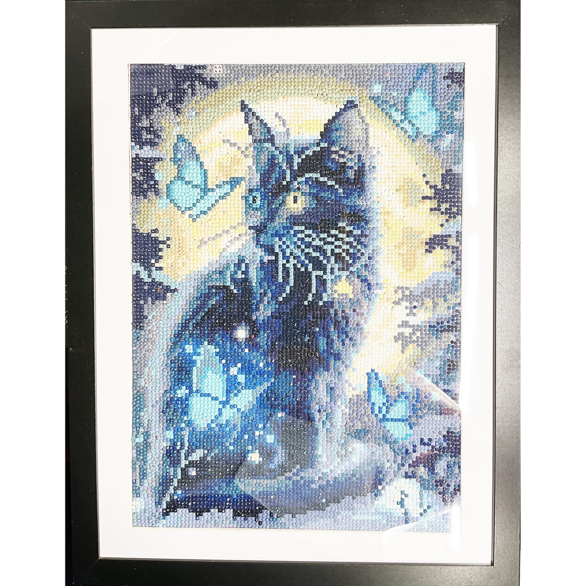 Diamond Dot Art - Framed Canvas - Handmade Crafts - 17 x 13 Cat By Jennifer Evje 4804