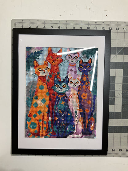 WATCH Resources Art Guild - Diamond Dot Art - Framed Canvas - Handmade Crafts - 17 x 13 Cats by Cassandra Richardson 4583