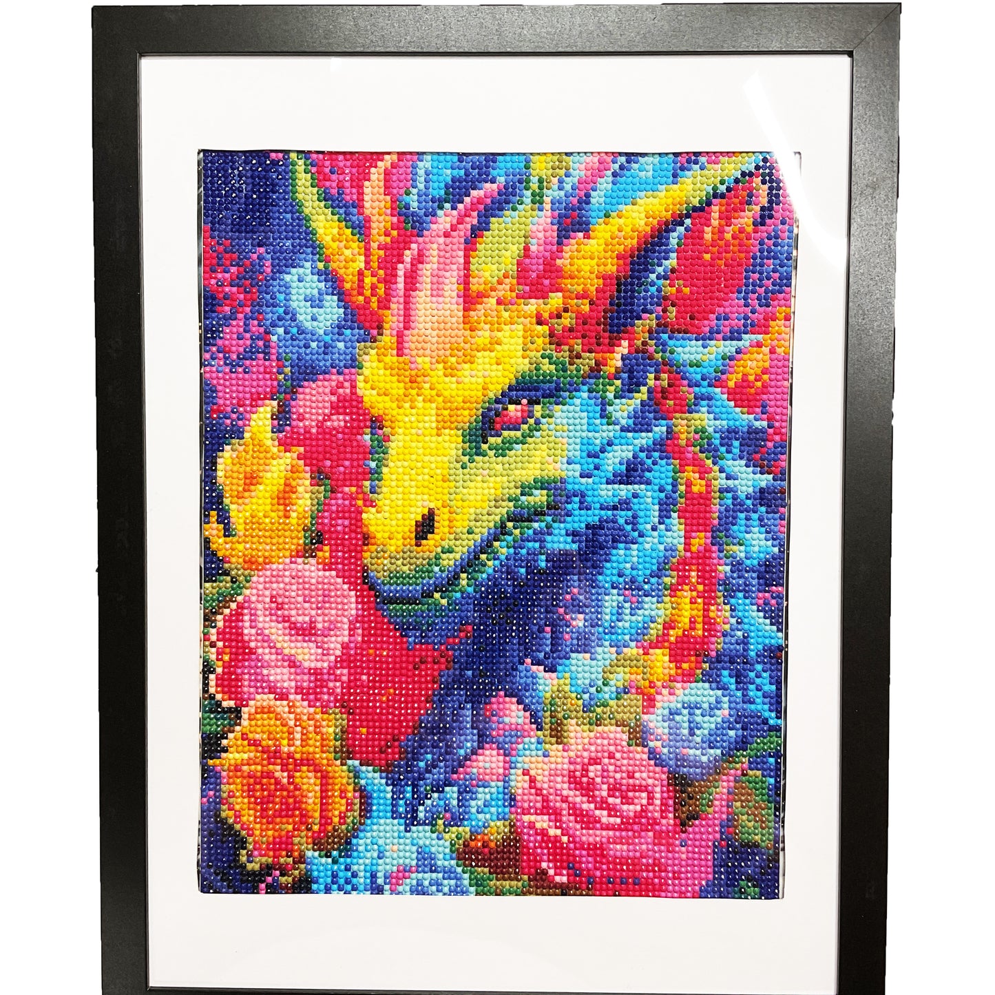 Diamond Dot Art - Framed Canvas - Handmade Crafts - 17 x 13 Dragon by Angelina Vida-White