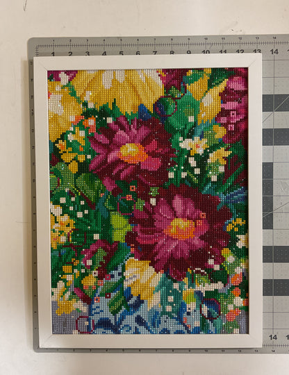 WATCH Resources Art Guild - Diamond Dot Art - Framed Canvas - Handmade Crafts - 17 x 13 Flowers by Sandy Morris 4543