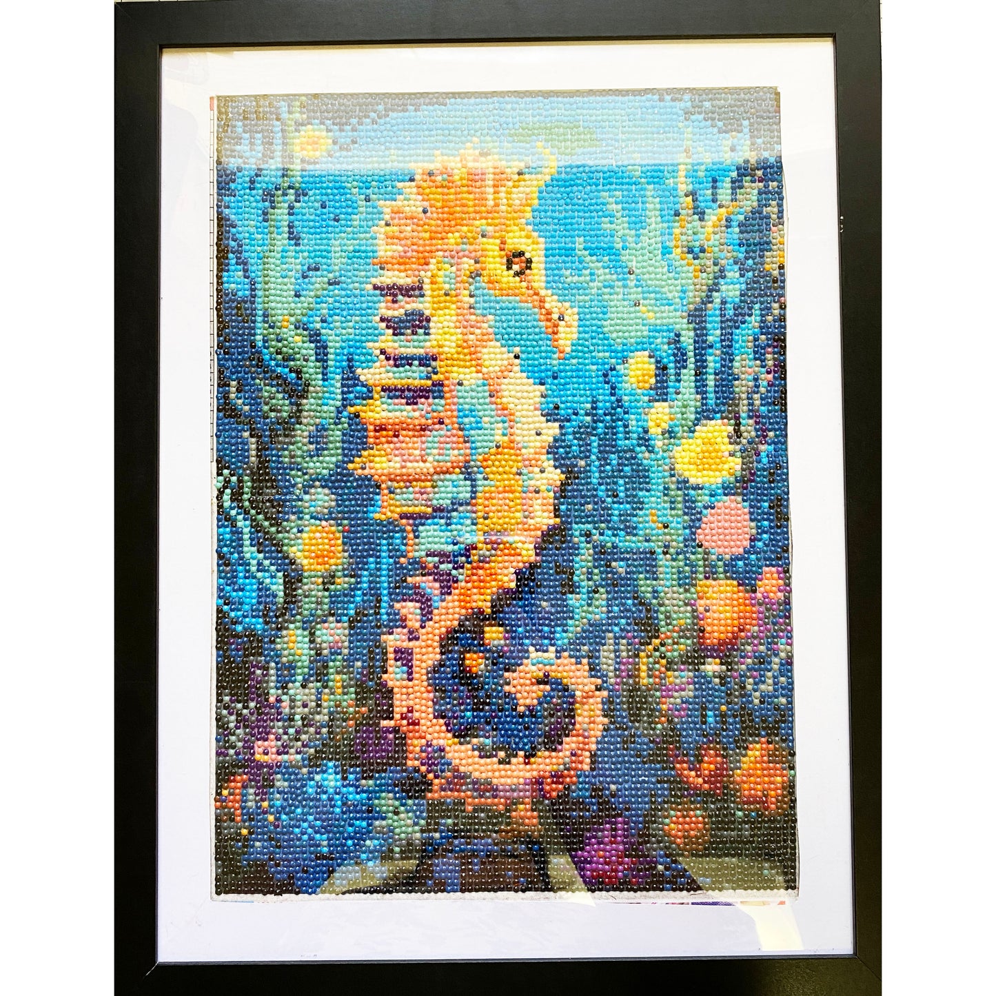 Diamond Dot Art - Framed Canvas - Handmade Crafts - 17 x 13 Seahorse by Daniella Messamore