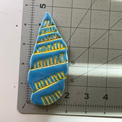 Ceramic Arts Handmade Clay Crafts 5-inch x 2-inch Glazed Shell by Ryan Imhoff 4122