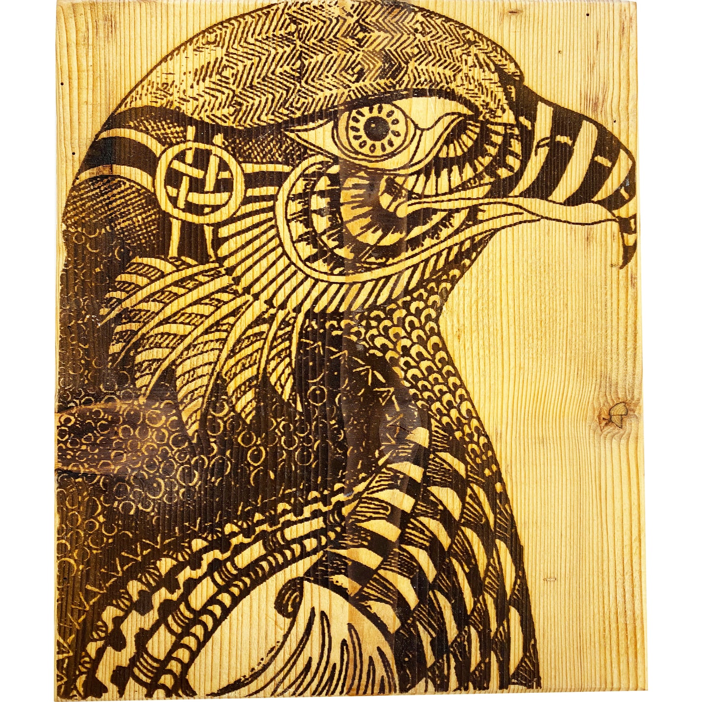 Etched Wood Burning, Original Fine Art, Eagle, 12 x 10.5" made by Lukas Miller