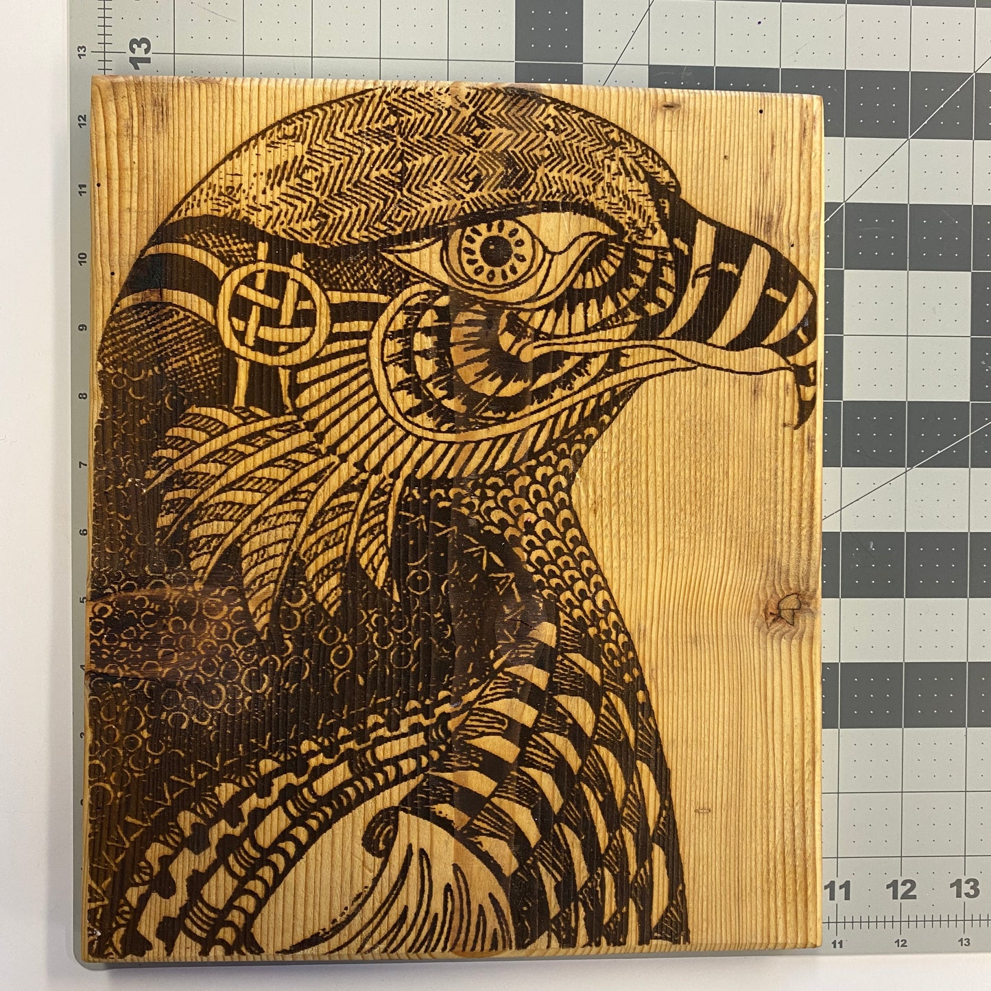Etched Wood Burning, Original Fine Art, Eagle, 12 x 10.5" made by Lukas Miller