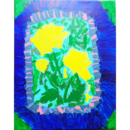 Framed Acrylic Painting on Stretched Canvas Original Fine Art 14-inch x 11-inch by Flowers by Dawn Weaver