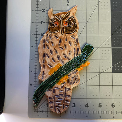 Handmade Ceramic Arts: Glazed 8.5-inch x 4.5-inch Owl by Morgan Fox