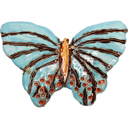 Handmade Ceramic Arts: Glazed Butterfly 6-inch x 4-inch by Loreen Bartschi