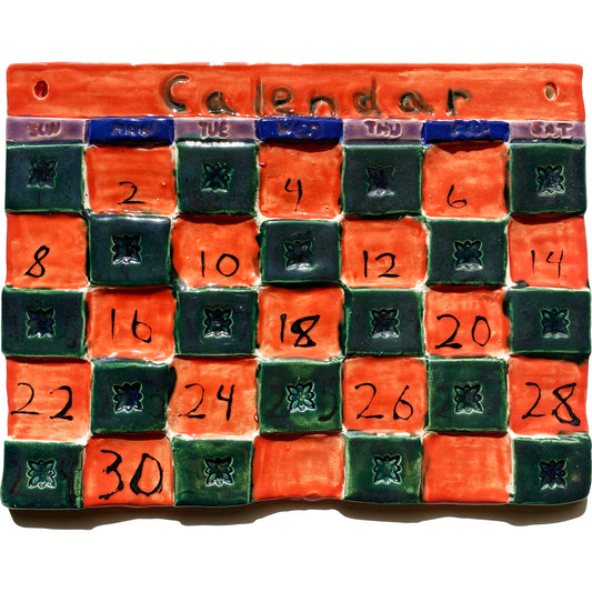 Handmade Ceramic Arts: Glazed Calendar 10-inch x 8-inch by Lisa Uptain