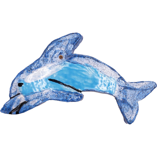 Handmade Ceramic Arts: Glazed Dolphin 7.5-inch x 4-inch by Angelina Vida White