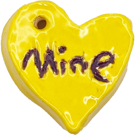 Handmade Ceramic Arts: Glazed 1.5-inch x 1.5-inch Heart by Angelina Vida White