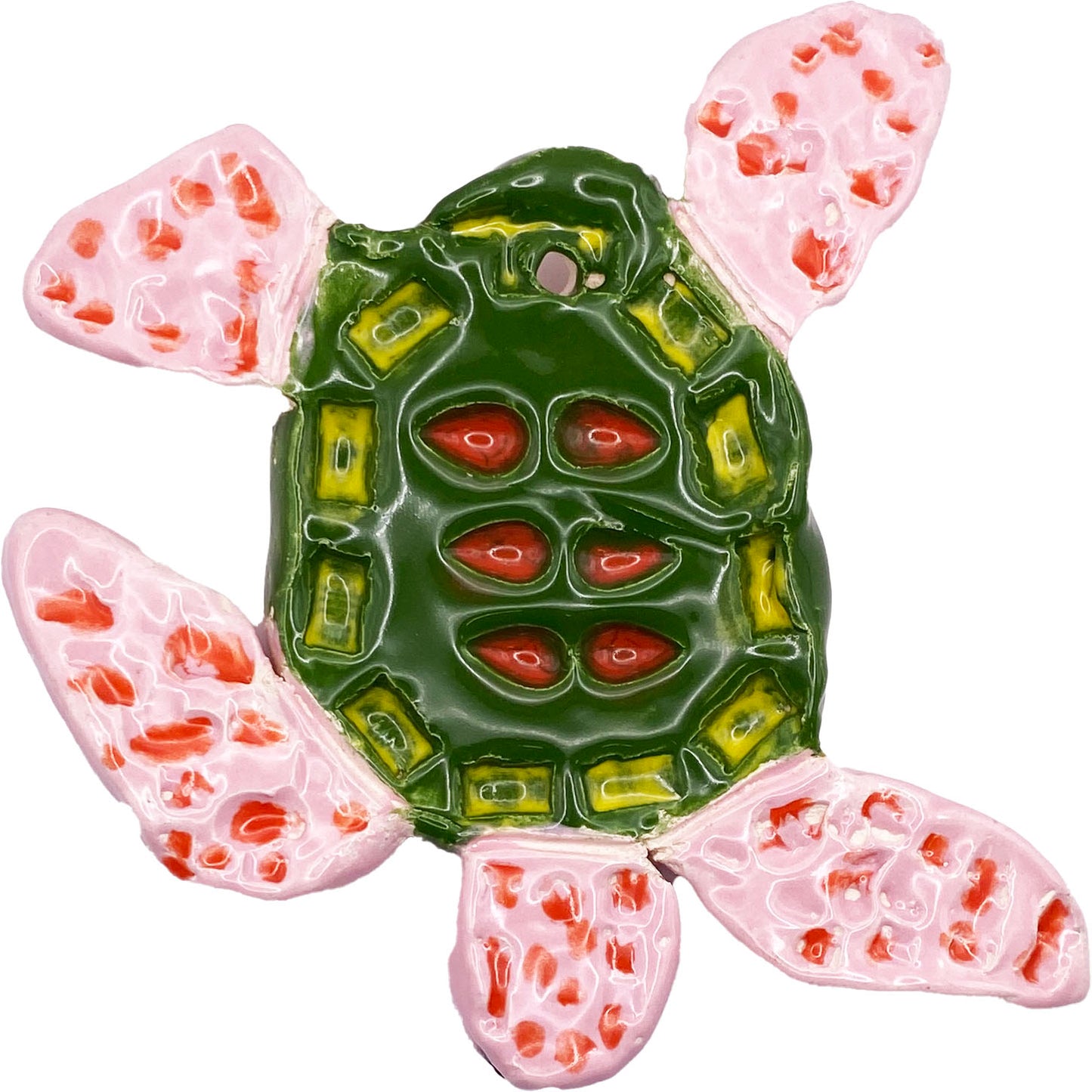 Handmade Ceramic Arts: Glazed Turtle 4.5-inch x 4.5-inch by Anonymous