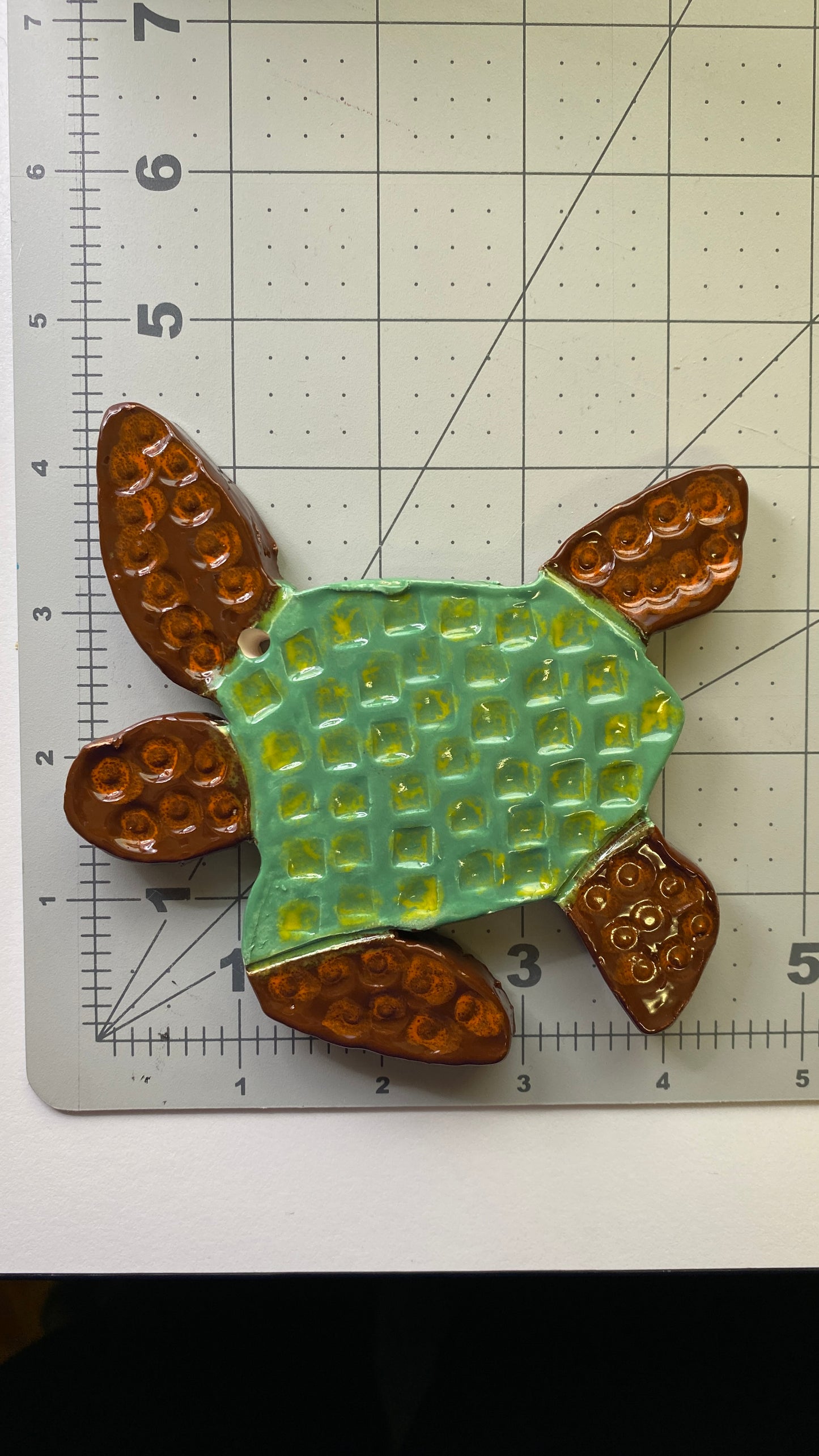 Handmade Ceramic Arts: Glazed Turtle 4.5-inch x 4.5-inch by Eric Stacy