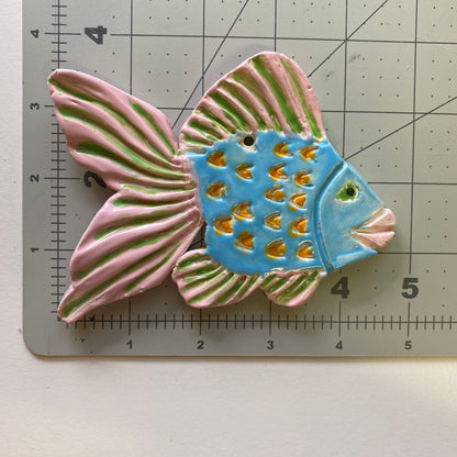 Handmade Ceramic Arts: Glazed Fish 5-inch x 4-inch by Isaac Caballero and Karissa Archer